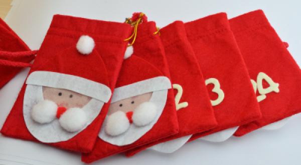 Weihnachskalender Girlande Nikolaus Rot Weiß